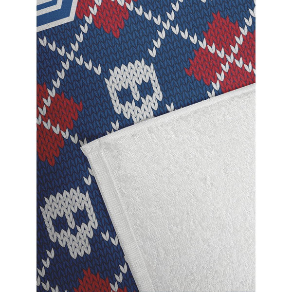 Knitted Argyle & Skulls Golf Towel - Detail