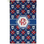 Knitted Argyle & Skulls Golf Towel - Poly-Cotton Blend - Small w/ Monograms