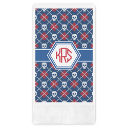 Knitted Argyle & Skulls Guest Napkins - Full Color - Embossed Edge (Personalized)