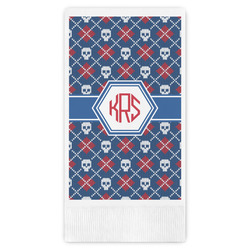 Knitted Argyle & Skulls Guest Paper Towels - Full Color (Personalized)