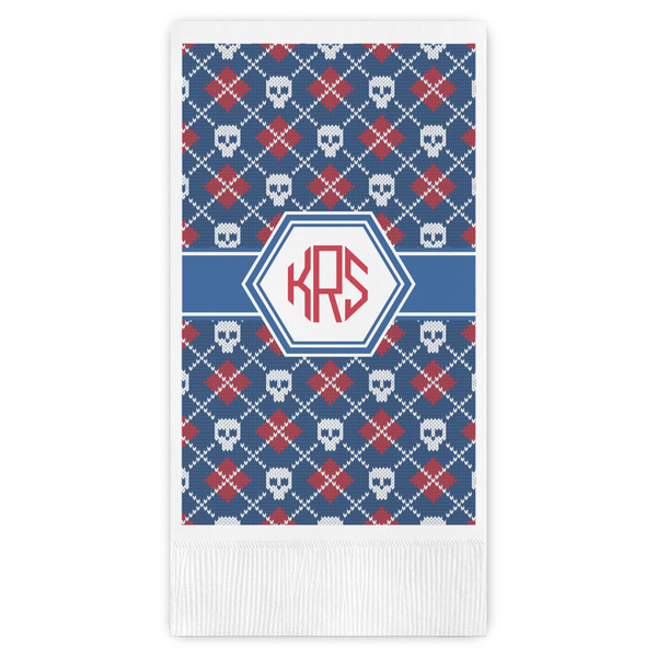 Custom Knitted Argyle & Skulls Guest Towels - Full Color (Personalized)