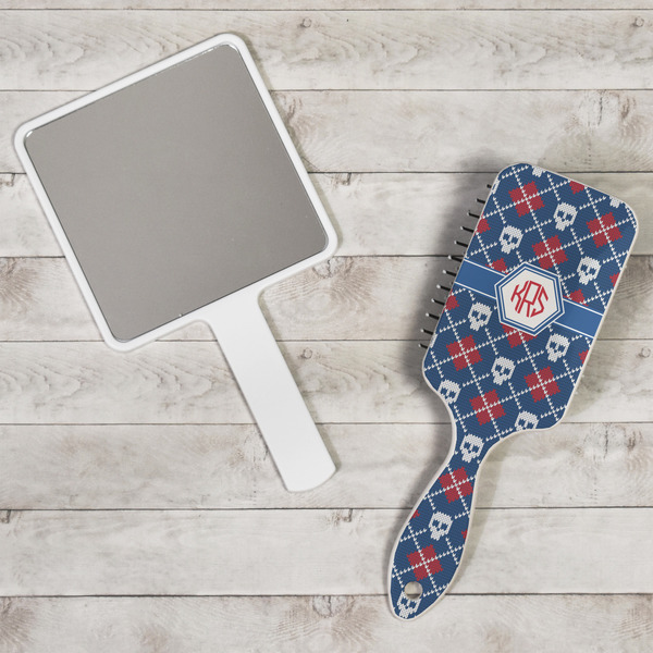 Knitted Argyle & Skulls Hair Brush - In Context