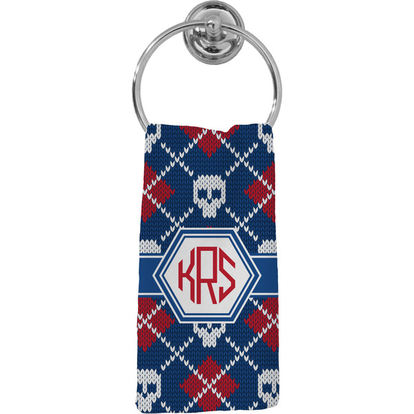 Custom Knitted Argyle & Skulls Hand Towel - Full Print (Personalized)