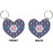 Knitted Argyle & Skulls Heart Keychain (Front + Back)