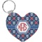 Knitted Argyle & Skulls Heart Keychain (Personalized)