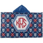 Knitted Argyle & Skulls Kids Hooded Towel (Personalized)