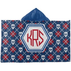Knitted Argyle & Skulls Kids Hooded Towel (Personalized)