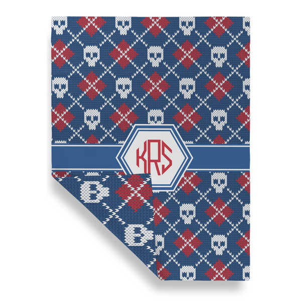 Knitted Argyle & Skulls House Flags - Double Sided - FRONT FOLDED
