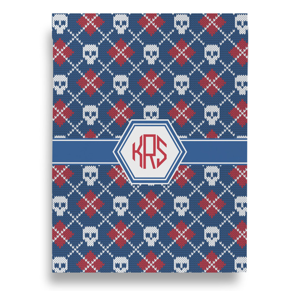 Knitted Argyle & Skulls House Flags - Single Sided - FRONT