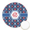 Knitted Argyle & Skulls Printed Cookie Topper - Round (Personalized)
