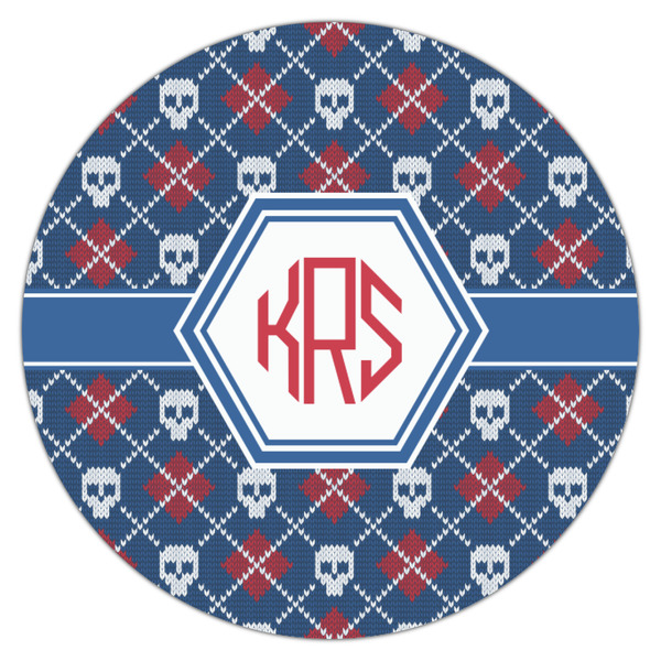 Knitted Argyle & Skulls Icing Circle - Small - Single