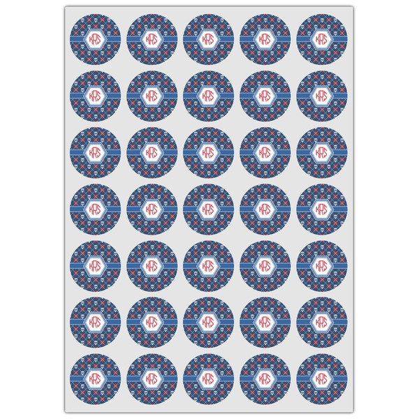 Knitted Argyle & Skulls Icing Circle - XSmall - Set of 35