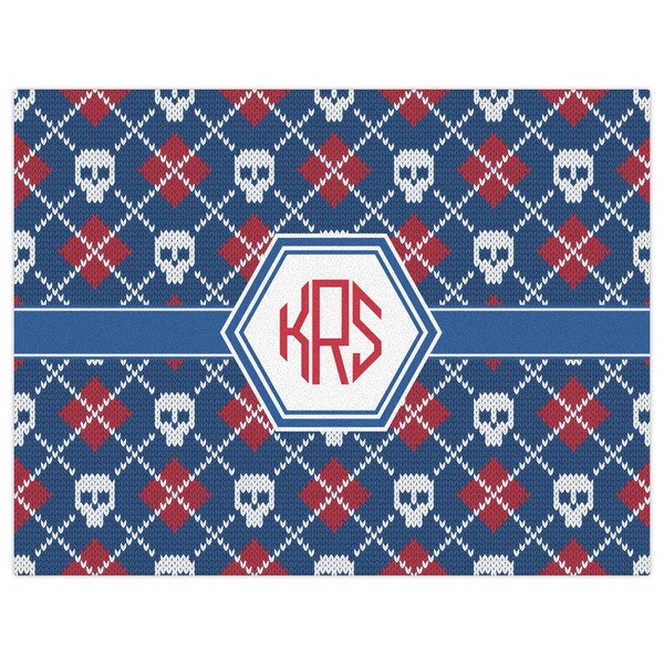Knitted Argyle & Skulls Indoor / Outdoor Rug - 6'x8' - Front Flat