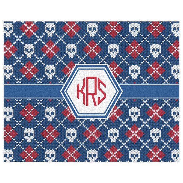 Knitted Argyle & Skulls Indoor / Outdoor Rug - 8'x10' - Front Flat