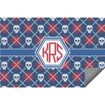 Knitted Argyle & Skulls Indoor / Outdoor Rug - 6'x8' w/ Monogram