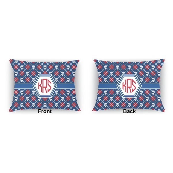 Knitted Argyle & Skulls  Indoor Rectangular Burlap Pillow (Front and Back)