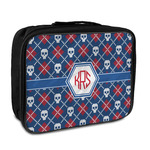 Knitted Argyle & Skulls Insulated Lunch Bag (Personalized)