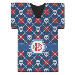 Knitted Argyle & Skulls Jersey Bottle Cooler (Personalized)