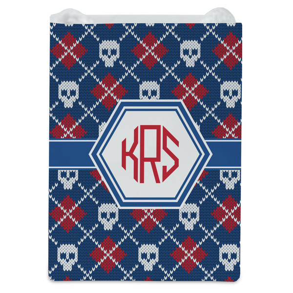 Knitted Argyle & Skulls Jewelry Gift Bag - Gloss - Front