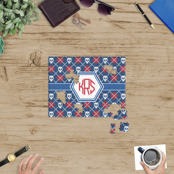 Knitted Argyle & Skulls Jigsaw Puzzle 252 Piece - In Context