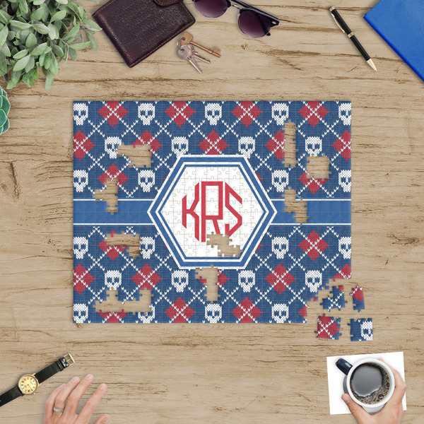 Knitted Argyle & Skulls Jigsaw Puzzle 500 Piece - In Context