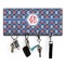 Knitted Argyle & Skulls Key Hanger w/ 4 Hooks w/ Monogram