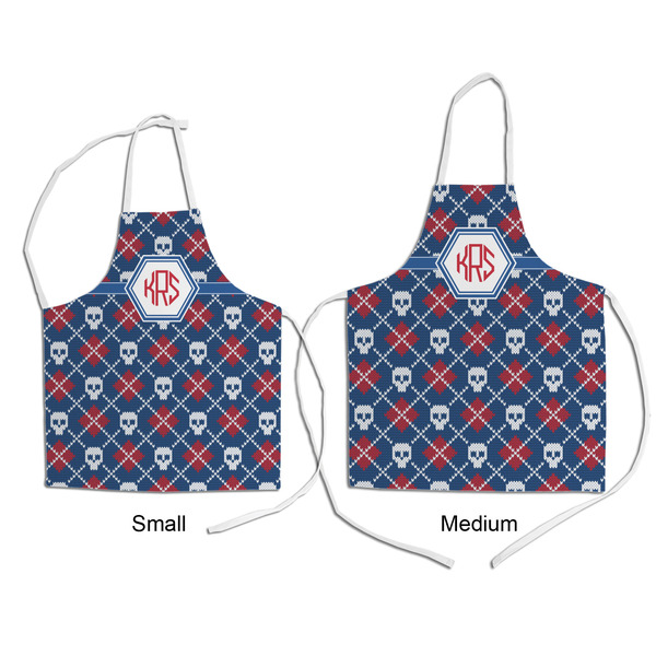 Knitted Argyle & Skulls Kid's Aprons - Comparison
