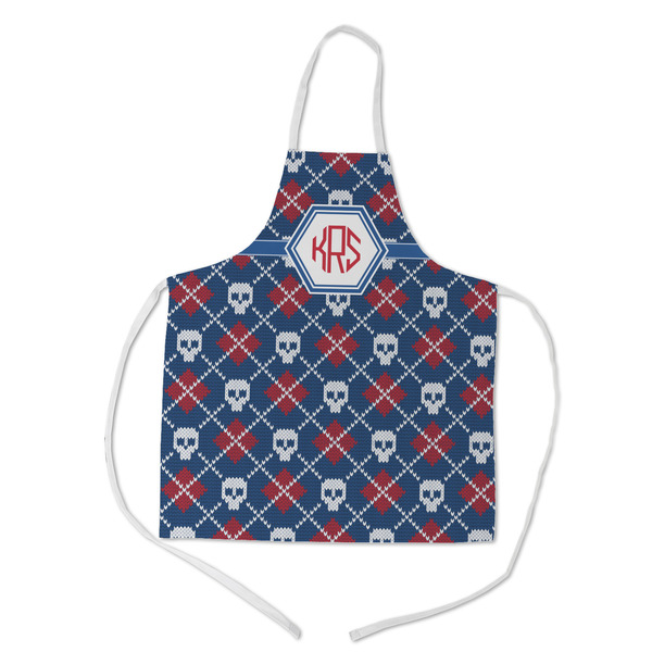 Custom Knitted Argyle & Skulls Kid's Apron - Medium (Personalized)