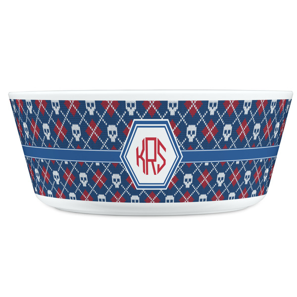 Knitted Argyle & Skulls Kids Bowls - FRONT