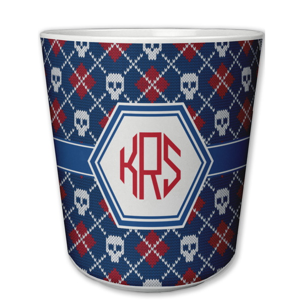 Custom Knitted Argyle & Skulls Plastic Tumbler 6oz (Personalized)