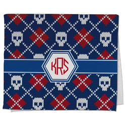 Knitted Argyle & Skulls Kitchen Towel - Poly Cotton w/ Monograms