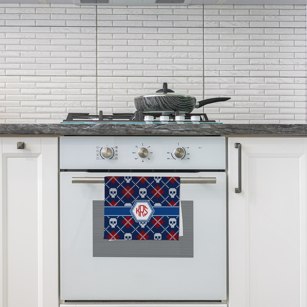 Knitted Argyle & Skulls Kitchen Towel - Poly Cotton - Lifestyle