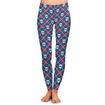 Knitted Argyle & Skulls Ladies Leggings - Extra Small