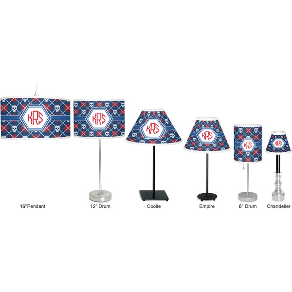 Knitted Argyle & Skulls Lamp Full View Size Comparison