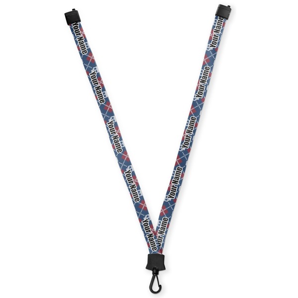 Custom Knitted Argyle & Skulls Lanyard (Personalized)