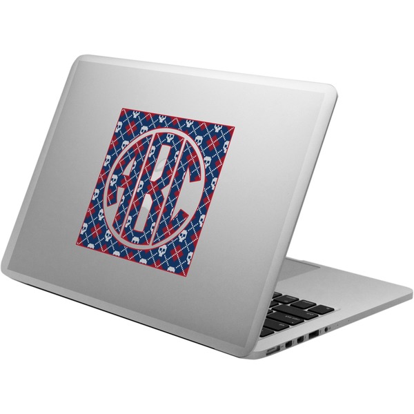 Custom Knitted Argyle & Skulls Laptop Decal (Personalized)