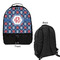 Knitted Argyle & Skulls Large Backpack - Black - Front & Back View