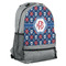 Knitted Argyle & Skulls Large Backpack - Gray - Angled View