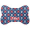 Knitted Argyle & Skulls Bone Shaped Dog Food Mat (Large) (Personalized)