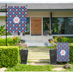 Knitted Argyle & Skulls Large Garden Flag - Single Sided (Personalized)