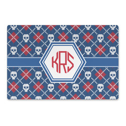 Knitted Argyle & Skulls Large Rectangle Car Magnet (Personalized)