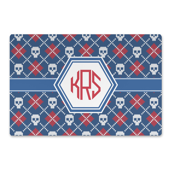 Custom Knitted Argyle & Skulls Large Rectangle Car Magnet (Personalized)