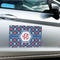 Knitted Argyle & Skulls Large Rectangle Car Magnets- In Context