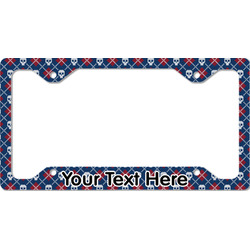 Knitted Argyle & Skulls License Plate Frame - Style C (Personalized)