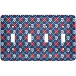Knitted Argyle & Skulls Light Switch Cover (4 Toggle Plate)