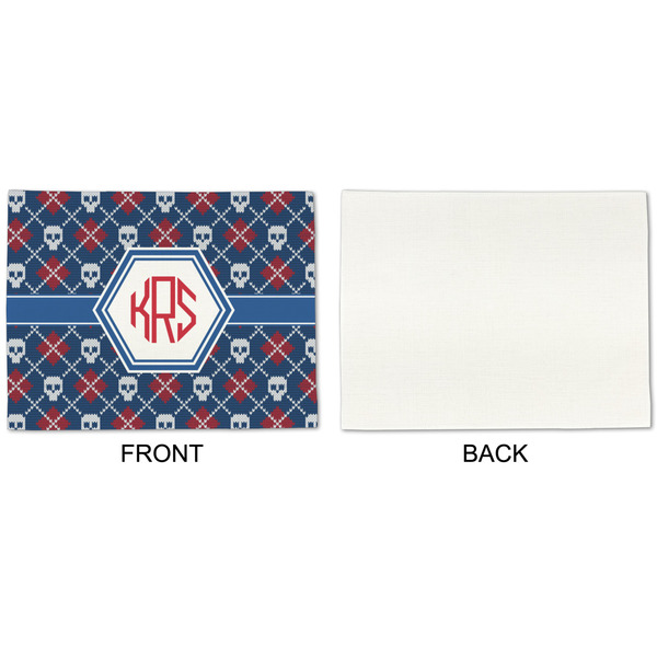 Knitted Argyle & Skulls Linen Placemat - APPROVAL Single (single sided)