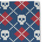Knitted Argyle & Skulls Linen Placemat - DETAIL