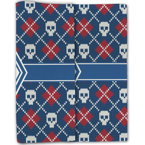Knitted Argyle & Skulls Linen Placemat - Folded Half (double sided)