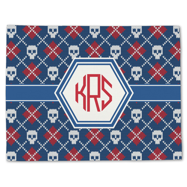 Knitted Argyle & Skulls Linen Placemat - Front