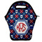 Knitted Argyle & Skulls Lunch Bag w/ Monogram